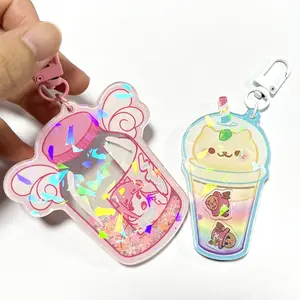 Manufacturer Custom Anime Acrylic Shaker Charms Customized Printed Moving Keychains