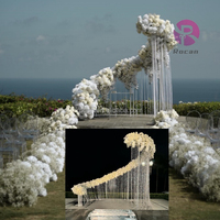 Décoration de fond haut de gamme pour fêtes, installation florale en forme d'arc, arche métallique pour scène de mariage intérieure et décoration de lieux événementiels