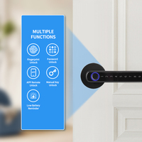 Serrure intelligente OYO avec application Tuya, poignée biométrique résistante au feu, serrure de porte intelligente à empreinte digitale, code de plateforme, serrure à pêne dormant pour extérieur
