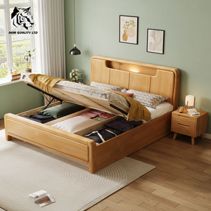 Base de cama king size de madera de 1.5m, diseño único, muebles de dormitorio, precio económico de fábrica en China, gran stock, envío directo, cama queen. - Product Image 4