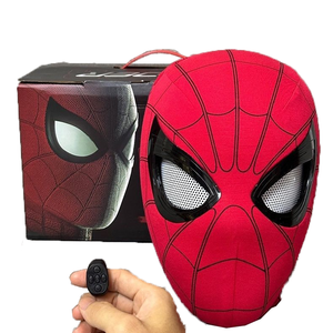 Masque électronique Spider-Man, masque de tête <span class=keywords><strong>Spiderman</strong></span>, masque de cosplay avec yeux mobiles, télécommande 1:1, jouets élastiques, cadeau pour adultes et enfants - Product Image 1