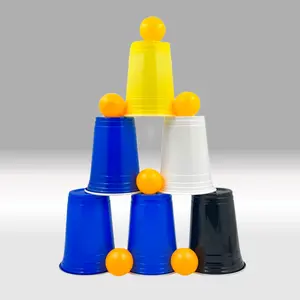 Commercio all'ingrosso Logo di marca riutilizzabile 16 Oz plastica usa e getta PP tazze personalizzate Beer Pong Party Cup rosa colori Cup