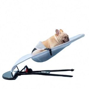 Chaise berçante pour animaux de compagnie avec base antidérapante, lit berçant sur pied, chaise de soleil portable, lit pliable réglable pour chien, échantillon gratuit - Product Image 1