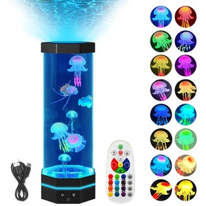 Elektrische Fantasy Kwallen Lavalamp Kleurveranderende Effecten Nachtlampje Bubbel Kwallen <span class=keywords><strong>Aquarium</strong></span> Lamp - Product Image 1