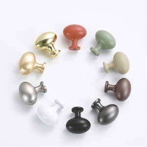 Morandi Color Series Zinc Alloy Oval Pigeon Egg <b>Single</b>-Hole <b>Small</b> Handle for Kitchen Cabinet Drawer Modern European Style Easy - Product Image 4