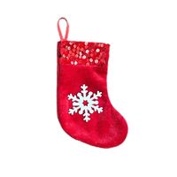 Mini chaussettes de Noël de luxe en velours à sequins, petites décorations suspendues pour sapin de Noël, sacs cadeaux pour bonbons pour fêtes de fin d'année