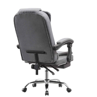 Chaise de bureau de direction en tissu à dossier haut avec repose-pieds escamotable, chaise de patron pivotante inclinable, chaise de bureau réglable pour ordinateur