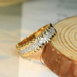 Bague de mariage Xinfly en or jaune 18 carats, design classique, motif corde, diamant naturel 0,30 ct, pour une allure romantique et tendance, idéale pour les fêtes - Product Image 3