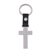 Porte-clés en acier inoxydable Ywyougang avec sangle en cuir PU, porte-clés religieux multicolore pour hommes et femmes, usage quotidien et cadeaux