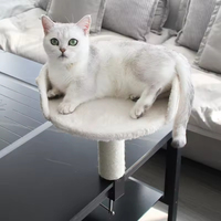 Lit de bureau pour chat en bois massif écologique avec hamac, lavable à la main, pour utilisation sur bureau, toutes saisons, emballé en boîte