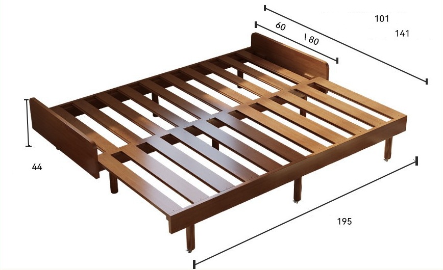 divano letto [senza cuscino] [colore noce]