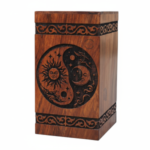 Urnas de cremación de madera de estilo americano moderno hechas a mano de gran calidad para adultos masculinos y femeninos urnas decorativas - Product Image 1