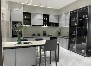 Usine chinoise Vente en gros Conception personnalisée Style européen Moderne Laque mate Armoire de cuisine gris foncé - Product Image 3