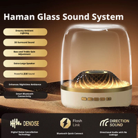 Altavoz Bluetooth de Vidrio Transparente de Moda, 10 W, Graves Potentes, Luz Ambiental RGB, Altavoz Inalámbrico Portátil para Decoración del Hogar, Juegos y Fiestas
