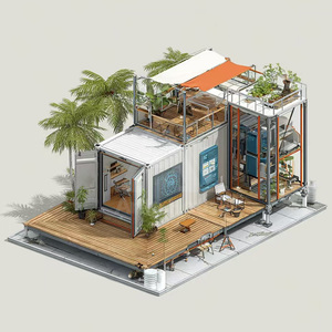 Conteneur en acier galvanisé créatif, maison préfabriquée, installation rapide, <span class=keywords><strong>petits</strong></span> magasins, espaces commerciaux de <span class=keywords><strong>rue</strong></span>, hôtels résidentiels - Product Image 2