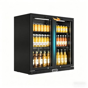 Réfrigérateur de comptoir à double porte, vitrine réfrigérée pour bières et boissons, température unique, refroidissement par ventilateur, contrôle numérique, usage commercial - Product Image 1