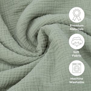 Manta de bebé <span class=keywords><strong>Iber</strong></span> de muselina de algodón orgánico con estilo nuevo verde salvia, manta envolvente de muselina para recién nacidos - Product Image 2
