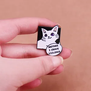Mère I Crave Violence Cute Cat Brooch Fun Backpack Decoration Collar Clip Badge - Product Image 3