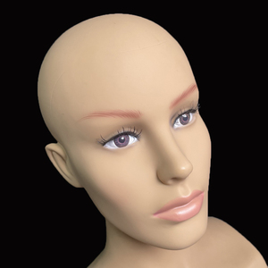 Cabeza de maniquí afroamericano femenino con hombros para exhibición de peluca cabeza de Maniquí de PVC herramienta de extensión de cabello - Product Image 6