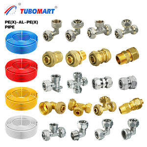 Raccords à compression en laiton TUBOMART 16-32 mm, coudes et tés pour tuyaux PEX-AL-PEX et systèmes de <span class=keywords><strong>plomberie</strong></span> <span class=keywords><strong>multicouche</strong></span> - Product Image 1