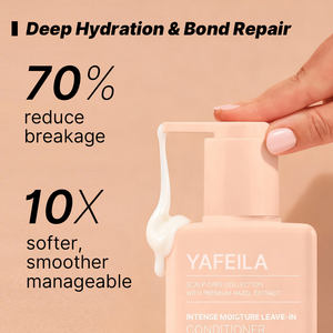 Hydratant capillaire biologique personnalisé avec logo, revitalisant sans rinçage naturel à l'huile d'argan et de jojoba, traitement réparateur des liaisons, 300 ml - Product Image 3