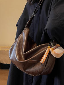 Bolso Bandolera Vintage de Otoño Invierno, Bolso Tote Tipo Cubo de Gran Capacidad, Estilo Retro Premium, para Mujer - Product Image 5