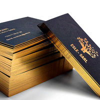Cartes de visite personnalisées de luxe noires avec estampage à chaud, bordure dorée, découpe laser argentée holographique, papier artistique