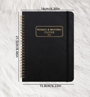 Agenda hebdomadaire et mensuel A5 2027 avec spirale, couverture en papier, bande élastique, logo personnalisé, journal