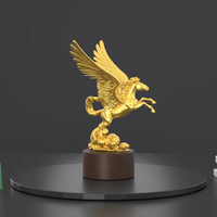 Statue de Pégase en métal personnalisée trophée de cheval volant avec article d'anniversaire d'entreprise thème animal ornements de bureau technique de coulée