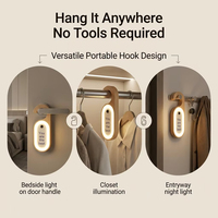 Lampe de chevet LED créative et moderne effaçable avec crochet en bois massif, détecteur de mouvement intelligent et lumière à message rechargeable