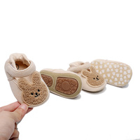 Nouveauté Chaussures pour bébé de 0 à 1 an, confortables, en coton chaud, antidérapantes, avec motif d'animaux mignons