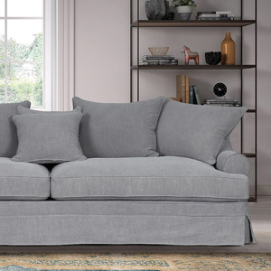 Pháp hamptons phong cách Đồ nội thất linen vải vịt lông thoải mái cắt <span class=keywords><strong>couch</strong></span> sofa Set - Product Image 3