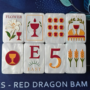 Envío Rápido, Moderno y Portátil, Juego de Fichas de Mahjong Americanas de Acrílico de Lujo de 2 Capas y 160 Piezas con Diseño Grabado para Fiestas y Entretenimiento - Product Image 4