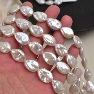 Collier de perles baroques semi-finies, perles irrégulières naturelles en forme de graines de melon, perles œil de cheval, perles dispersées, bijoux DIY colorés - Product Image 1