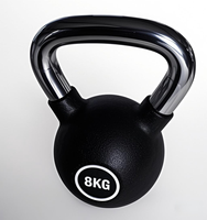 Kettlebell de compétition avec logo personnalisé, 4 kg à 48 kg, en PU avec poignée chromée pour la salle de sport, la remise en forme et les compétitions