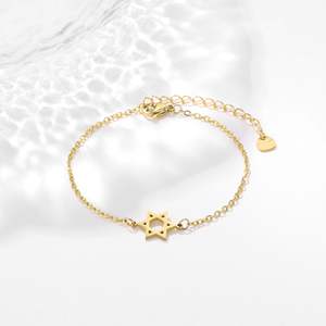 Türük Daicy dainty paslanmaz çelik yahudi yıldız bilezik Minimalist tasarım altın kaplama yıldız <span class=keywords><strong>david</strong></span> bilezik bilezik kadınlar için - Product Image 1