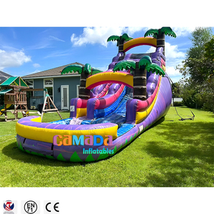 Tobogán Acuático Inflable <span class=keywords><strong>con</strong></span> Diseño <span class=keywords><strong>de</strong></span> Palmera Azul, <span class=keywords><strong>Piscina</strong></span> Inflable para Patio Trasero, Tobogán Acuático Inflable en Venta - Product Image 3