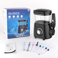 Hydropulseur à eau noire 3 en 1 pour les dents/accolades, 600ml, grande capacité, 8 buses domestiques, irrigateur oral professionnel pour les dents