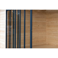 Sauna Luar Ruangan Modern Gaya Baru dari Kayu Cedar Merah/Hemlock dengan Area Relaksasi, Sauna Uap Kering untuk 4 Orang, Pembakaran Kayu 6 kw untuk Taman Keluarga