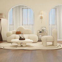 Canapé trois places en velours en forme de nuage, style beurre, ensemble tendance modulaire pour espaces de vie compacts, villas, écoles, centres commerciaux, salons de beauté