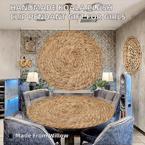 5cm Handmade Willow Koala Tray Pattern Toy Clip Pendant Accessories for Little Girls-Jewelry Animal Theme Back to School Gift - Product Image 2