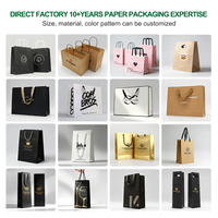 Bolsas de Embalaje de Regalo de Lujo Impresas Personalizadas al por Mayor, Bolsa de Compras Grande de Papel Kraft Negro Mate con su Propio Logotipo