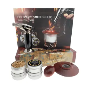 2023新工厂威士忌鸡尾酒吸烟者套件，带火炬吸烟者注入器和定制木片和吸烟枪套装