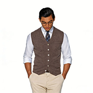 <span class=keywords><strong>Gilet</strong></span> en cachemire tricoté sans manches pour homme - Product Image 3