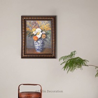 Peintures de paysages européens, fleurs, art mural vintage, cadre en bois, décoration murale de mariage, toile de luxe, décoration intérieure