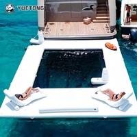 Promotion estivale : Piscine flottante gonflable portable pour yacht, mer et piscine, avec filet, pour loisirs et divertissements marins