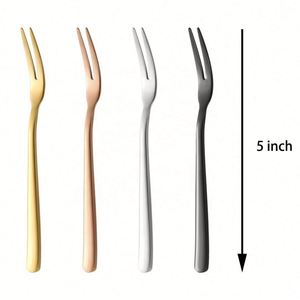 Fourchettes à escargots en acier inoxydable avec logo personnalisé, fourchettes portables pour cocktails, salades et fruits, idéales pour les fêtes et les voyages - Product Image 2