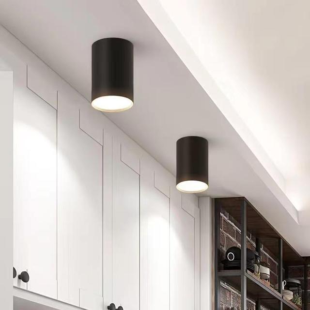 7W COB LED Downlight Pendant Retro Aluminium & PC Diffuser Pattern Surface Mounted for Home Interior Decorative Lighting