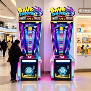 เครื่องเล่นเกมอาร์เคดแบบหยอดเหรียญรับตั๋วแลกของรางวัล รุ่น "Save the UFO Reaction Test" สำหรับห้างสรรพสินค้า - Product Image 5