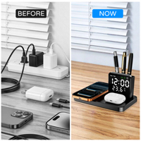 Station de charge sans fil multifonction 4 en 1, chargeur magnétique rapide pour iWatch, écouteurs et téléphone